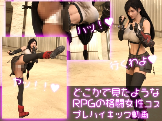 どこかで見たようなRPGの格闘女性コスプレ格闘ハイキックパンチラ [Ozone_Layer] | DLsite 同人 - R18