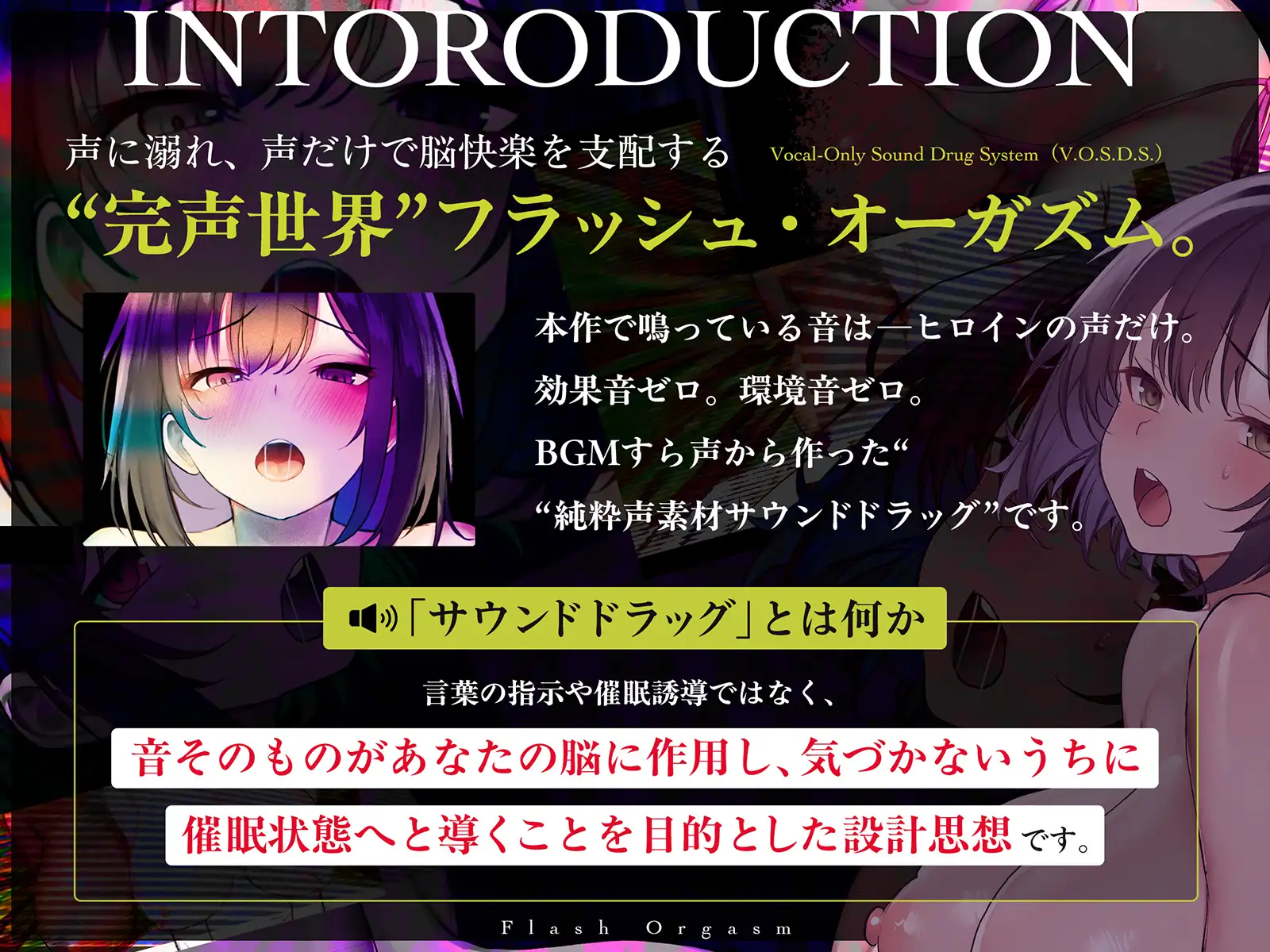 【電子ドラッグ映像】フラッシュオーガズム Movie～点滅する光と声が脳を奪う、瞬間絶頂トランス～【ヒロインの声だけで作られたサウンド】 [シロイルカ] | DLsite 同人 - R18