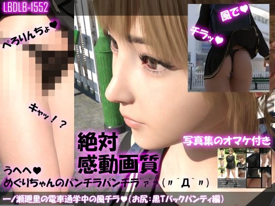 【▲100】一ノ瀬廻里の電車通学中の風チラ（お尻側:黒Tバックパンティ編）(Libido-Labo) - FANZA同人