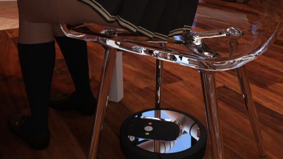 二階堂沙耶ちゃんの図書室自習盗撮シリーズ。彼女は6限目が終わると必ず図書室の決まった席で自習を始めるので隠しカメラを仕込んでスカート内を盗撮した♪（番外編:女子学生のスカートの下に入りたがるイヤらしいロボット掃除機）(Libido-Labo) - FANZA同人