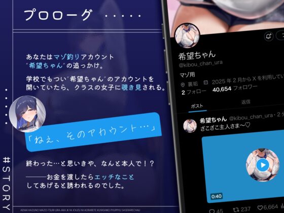 会えないはずのマゾ釣り裏垢JKに、上手に煽られて悔シコぴゅっぴゅさせられちゃう…♡ [生徒えだは] | DLsite 同人 - R18