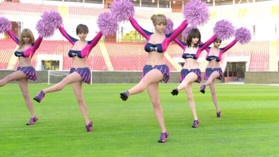 廻里は生徒会長であると共に、チアリーディング部にも所属。大会に向けた予行演習の様子がドローンによって盗撮された模様(Libido-Labo) - FANZA同人
