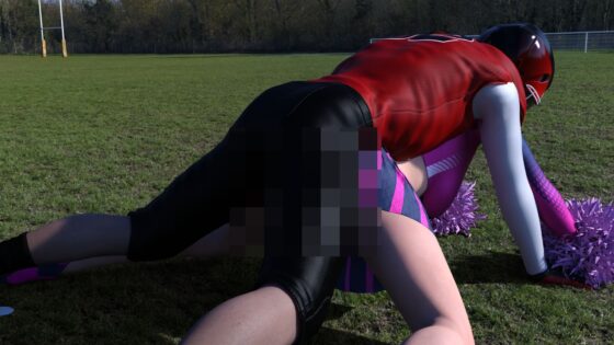 【●100△100】巨乳スレンダーの最高にセクシーな学生チアリーダーが、彼女の姿を見て興奮したアメフト部員男子に無理矢理犯●れてしまう（05:バック2）(Libido-Labo) - FANZA同人
