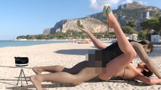 【●100△100】巨乳スレンダーの最高にセクシーな学生格闘家が、グラビア撮影の名目で南国へ。しかし最初からハメ撮りAV撮影目的という悪徳プロダクションだった（01:正常位）(Libido-Labo) - FANZA同人