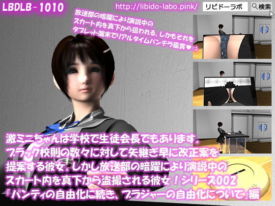 【▼△100】激ミニちゃんは学校で生徒会長でもあります。ブラック校則の数々に対して矢継ぎ早に改正案を提案する彼女。しかし放送部の暗躍により演説中のスカート内を真下から盗撮される彼女！シリーズ001〜010のお得な10本パック！(Libido-Labo) - FANZA同人
