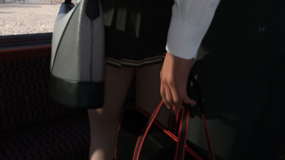 一ノ瀬廻里の電車通学中のナマ脚（手練れの盗撮師にスカート内を撮られている様子。パンティバリエーション05:黒の水玉柄パンティ編）(Libido-Labo) - FANZA同人