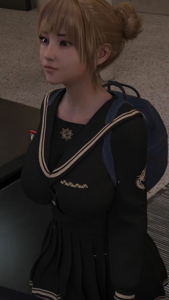 地下鉄エスカレーターの強風パンチラ（被害者:一ノ瀬廻里PV05:黒チェック柄パンティ）(Libido-Labo) - FANZA同人