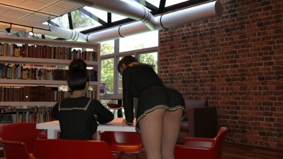 【△100】二階堂沙耶・図書室で数学の問題についてディスカッションしているところを、ロボット掃除機に扮した盗撮カメラにスカート内を逆さ撮りされる:PV05・大人びた青色のフルバックパンティ編）(Libido-Labo) - FANZA同人