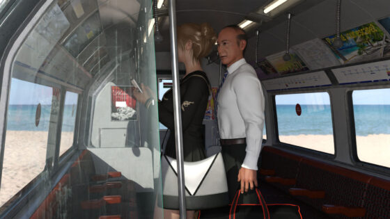 一ノ瀬廻里の電車通学中のナマ脚（手練れの盗撮師にスカート内を撮られている様子。パンティバリエーション12:ノーパン！ぱんつ履いてない編）(Libido-Labo) - FANZA同人