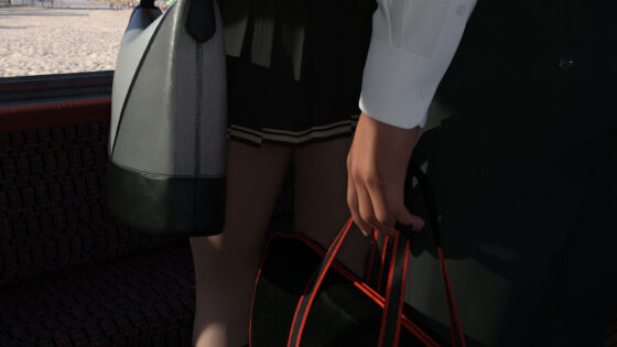 一ノ瀬廻里の電車通学中のナマ脚（手練れの盗撮師にスカート内を撮られている様子。パンティバリエーション11:黒いTバックパンティ編）(Libido-Labo) - FANZA同人
