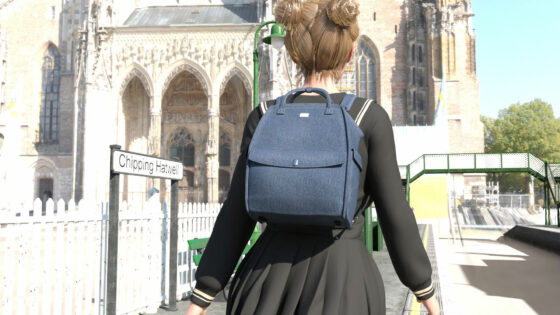 早朝の駅で常軌を逸したスカートの短さの女子学生を見つけた。学校へ向かってホームを歩いているところをドローンを使って追いかけてスカート内を盗撮（003:黒スカパン編）(Libido-Labo) - FANZA同人