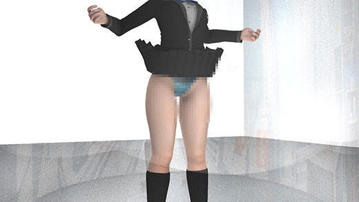 激ミニちゃんに次の仕事が舞い込みました。内容は「風で捲れ上がらないスカートを開発するための風洞実験」。開発中のプロトタイプというミニスカートを履いた彼女は実験用の風洞に入ったものの捲れっぱなしのスカートで見事にパンチラ（PV03:水色サテン地Tバックパンティ編）(Libido-Labo) - FANZA同人