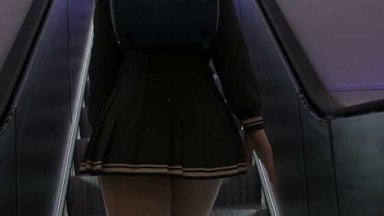 地下鉄エスカレーターの強風パンチラ（被害者:一ノ瀬廻里PV05:黒チェック柄パンティ）(Libido-Labo) - FANZA同人