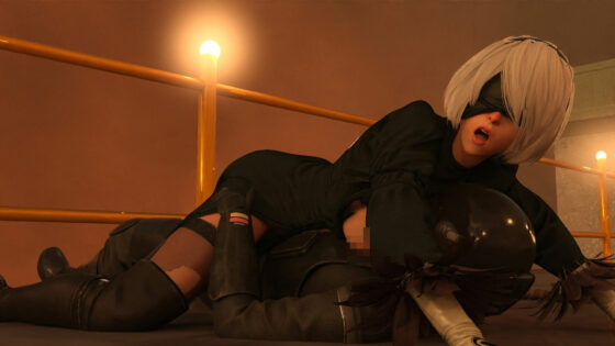 【△100●100】どこぞの地球防衛アンドロイド。敵を排除するために廃工場に潜入したが、セクシーすぎるその義体のせいで現地の人類レジスタンス男性にヤられてしまう。（乳房露出・騎乗位2編）(Libido-Labo) - FANZA同人