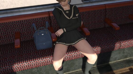 一ノ瀬廻里の通学電車・居眠りパンチラ（シリーズ03:サテン地ハート柄パンティ編）(Libido-Labo) - FANZA同人