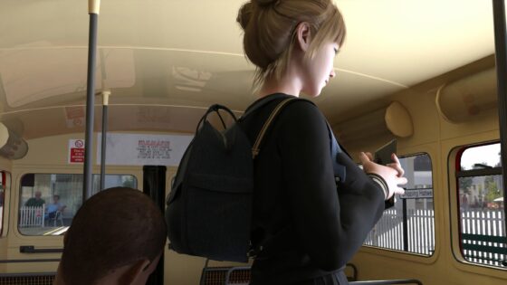 早朝のバス内で常軌を逸したスカートの短さの女子学生を見かけた。（お尻編02:一ノ瀬廻里・怪しいオヤジにスマホでスカート内盗撮される・ゼブラ柄Tバックパンティ編）(Libido-Labo) - FANZA同人