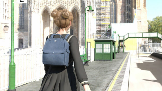 早朝の駅で常軌を逸したスカートの短さの女子学生を見つけた。学校へ向かってホームを歩いているところをドローンを使って追いかけてスカート内を盗撮（004:ピンクヒョウ柄編）(Libido-Labo) - FANZA同人