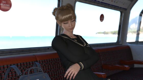 一ノ瀬廻里の通学電車・居眠りパンチラ（シリーズ02:サテン地ゼブラ柄パンティ編）(Libido-Labo) - FANZA同人