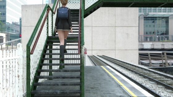 一ノ瀬廻里・早朝の駅で階段を昇っているところを背後からスカート内盗撮される（PV09_サテン地純白パンティ編）(Libido-Labo) - FANZA同人