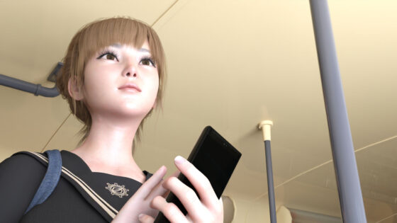 早朝のバス内で常軌を逸したスカートの短さの女子学生を見かけた。（01:一ノ瀬廻里・綺麗でそそるナマ脚とご尊顔をじっくり撮影＆その後スカート内盗撮・白の花柄パンティ編）(Libido-Labo) - FANZA同人