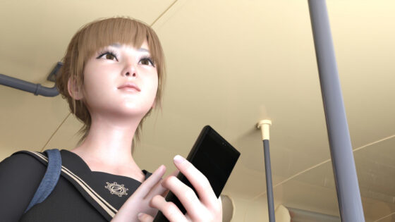 早朝のバス内で常軌を逸したスカートの短さの女子学生を見かけた。（02:一ノ瀬廻里・綺麗でそそるナマ脚とご尊顔をじっくり撮影＆その後スカート内盗撮・赤チェック柄パンティ編）(Libido-Labo) - FANZA同人