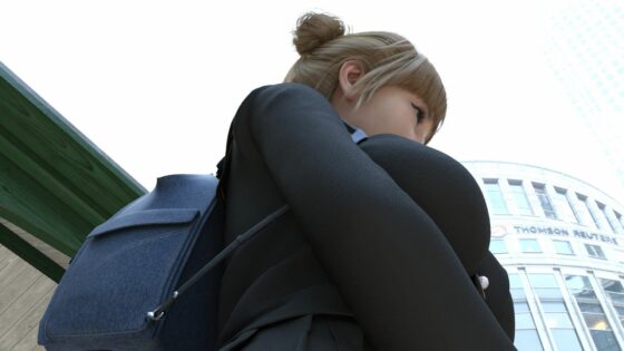 早朝の駅で常軌を逸したスカートの短さの女子学生を見かけた。（007:一ノ瀬廻里・綺麗でそそるナマ脚とご尊顔をじっくり撮影＆その後スカート内盗撮・純白Tバックパンティ編）(Libido-Labo) - FANZA同人