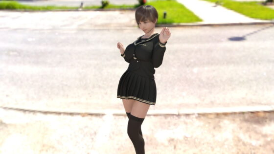 3DCGバーチャルグラビアアイドル『桜庭瑠華』（さくらばるか）が、スカートの鬼短い学生風コスプレ衣装でエッチなダンスを踊りまくる様子をビデオカメラで収めた盗撮動画！(Libido-Labo) - FANZA同人